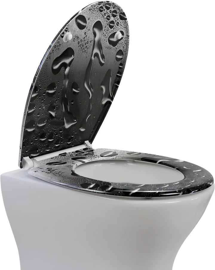 Fanmitrk WC Sitz mit Absenkautomatik, Toilettendeckel Duroplast, Klodeckel mit Schnellverschluss, Mo