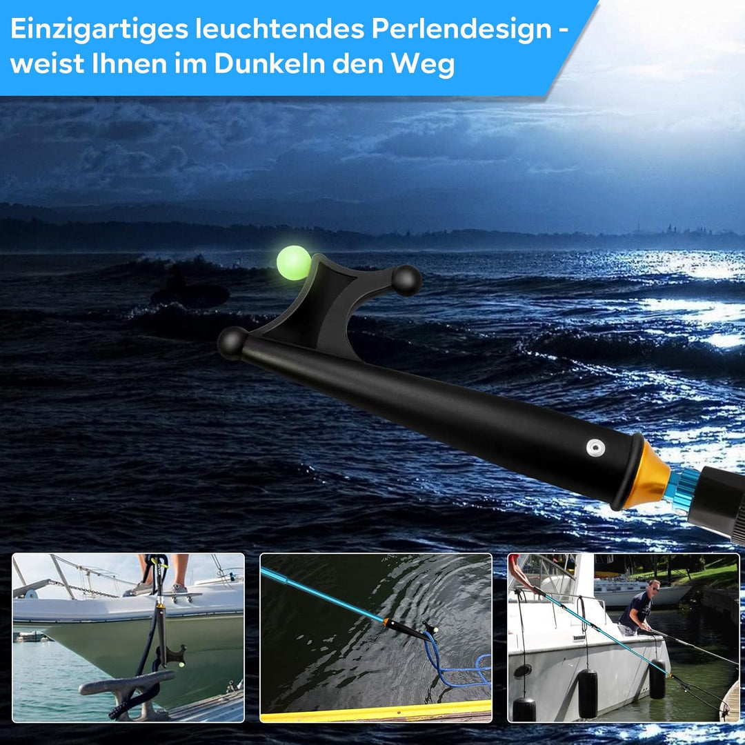 KOMCLUB Teleskop Bootshaken Aluminium Leichtgewicht Push Pole Mehrzweck 1,1-1.4M Ausziehbare Stange