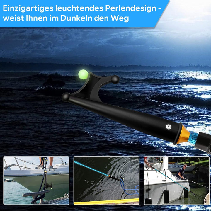 KOMCLUB Teleskop Bootshaken Aluminium Leichtgewicht Push Pole Mehrzweck 1,1-1.4M Ausziehbare Stange