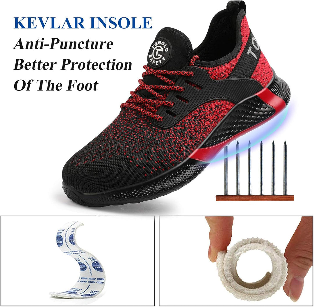 Sicherheitsschuhe Herren Damen Leicht Arbeitsschuhe Stahlkappe Sportlich Schutzschuhe Atmungsaktiv r