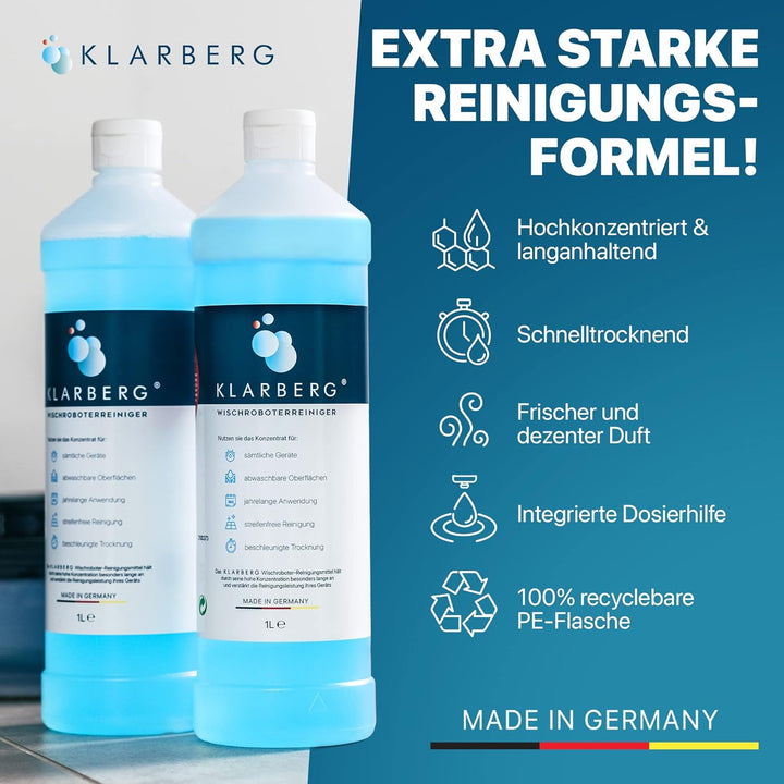 KLARBERG® 1L Bodenreiniger Wischroboter Reinigungsmittel Konzentrat 1:100 I Frischer Duft mit unsere