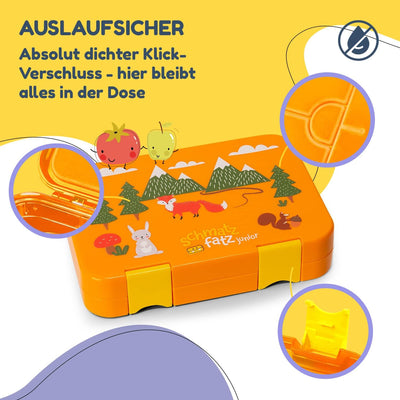 schmatzfatz Junior Brotdose für Kinder | BPA-freie Lunchbox für Kinder | Bento Box Kinder | Brotbox