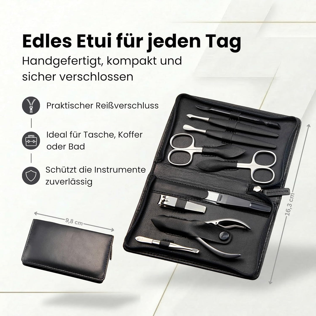 Sonnenschein by Hans Kniebes - Manicure-Etui, Reissverschluss: 9-tlg. Bestückung, rostfrei-edelmatti