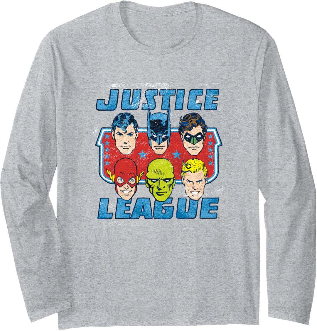 Justice League Faces of Justice Langarmshirt