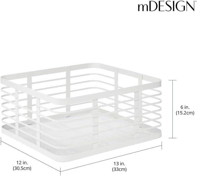 mDesign 6er-Set Allzweckkorb aus Metall – Aufbewahrungskorb für Küche, Vorratskammer, Bad etc. – kom
