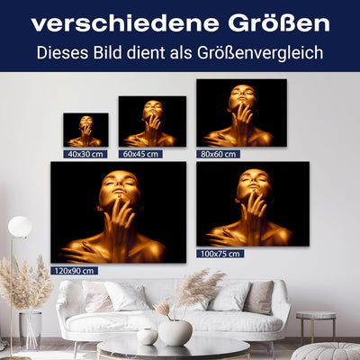 wandmotiv24 Leinwand-Bild Gold Collection, Grösse 40x30cm, Querformat, goldene Frau, Licht & Schatte