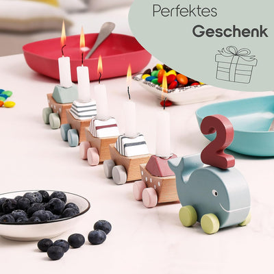 trand Holz-Geburtstagszug für unvergessliche Momente - Skandinavisches Design - Kindergeburtstag Tis