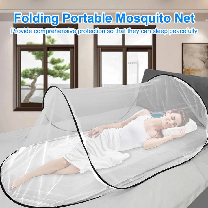 Moskitonetz Reise Pop-Up & Faltbare 200x80x56cm, Tragbare Campingzelt Moskitonetz mit Zip für Campin