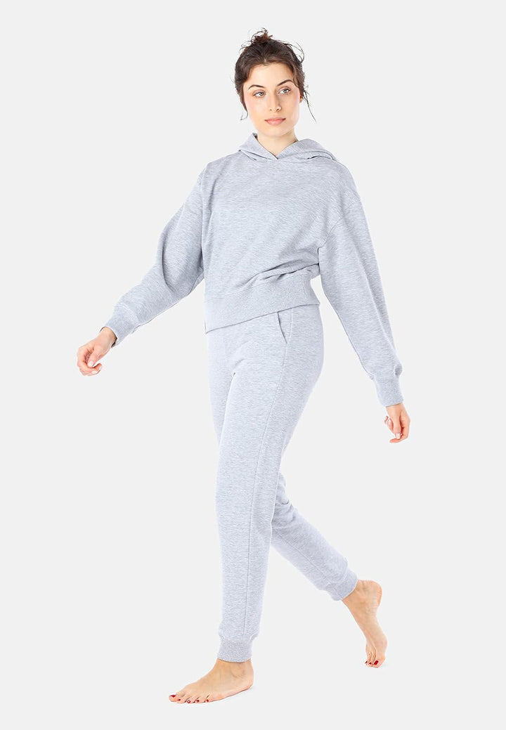 Bellivalini Kapuzenpullover kurz Damen Sportanzug Oberteil Jogging Pullover BLV208 XS Melange, XS Me