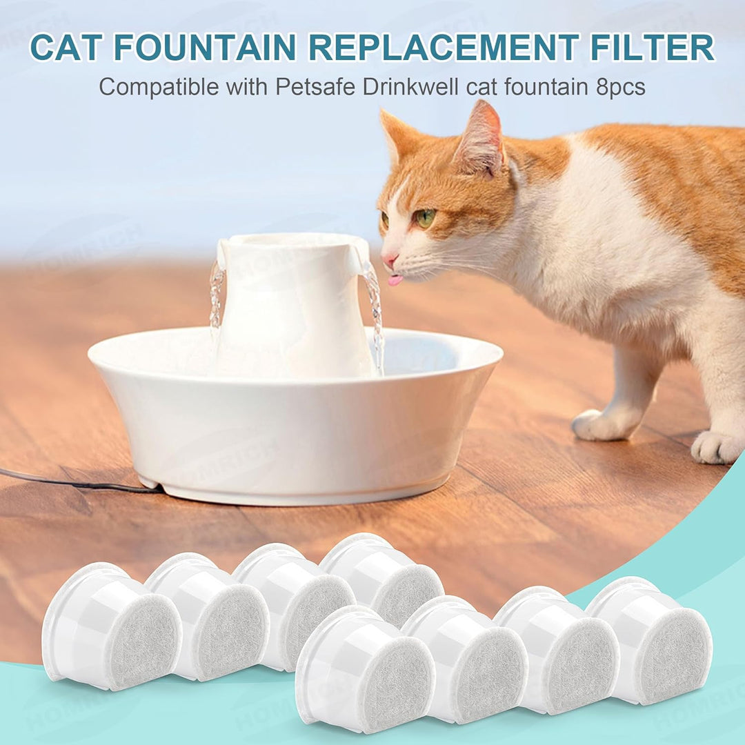 Ersatzfilter für PetSafe Drinkwell, 8 Pack Ersatz Aktivkohlefilter Haustier Trinkbrunnen Filter für
