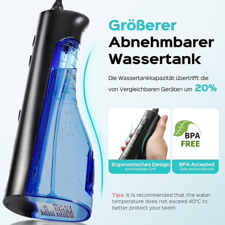 COSLUS Munddusche Elektrische Kabellos Testsieger 2026: 20 Wasserdruck IPX7 Wasserdicht Präzise Anti