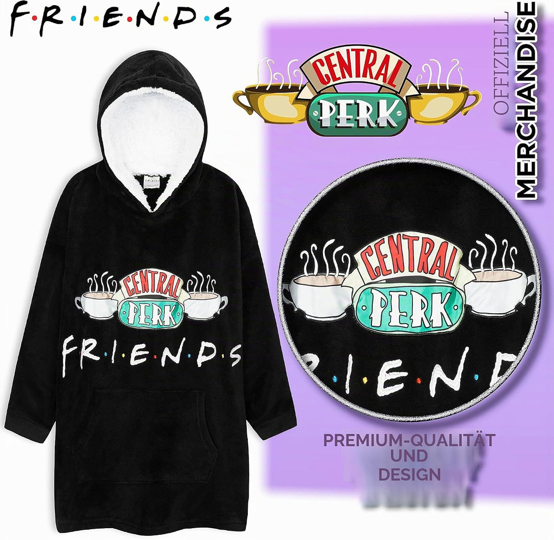 FRIENDS Übergrosse Decke Hoodie Fanell Oversized Hoodie Kapuzenpullover