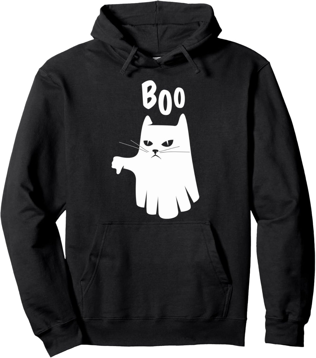 Boo Katze Geist mit Dislike Pullover Hoodie