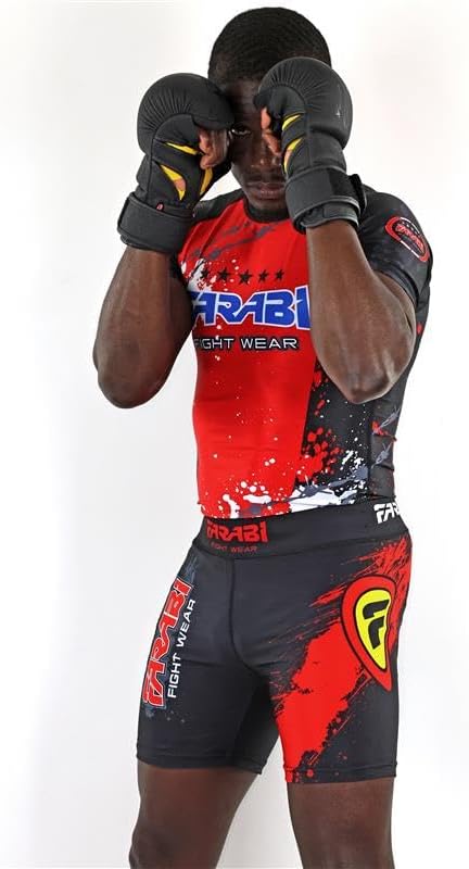 Farabi Sports Kompressions Vale Tudo Short, Kompression MMA Shorts, Kampfsport,Cage Fighting,Grappli