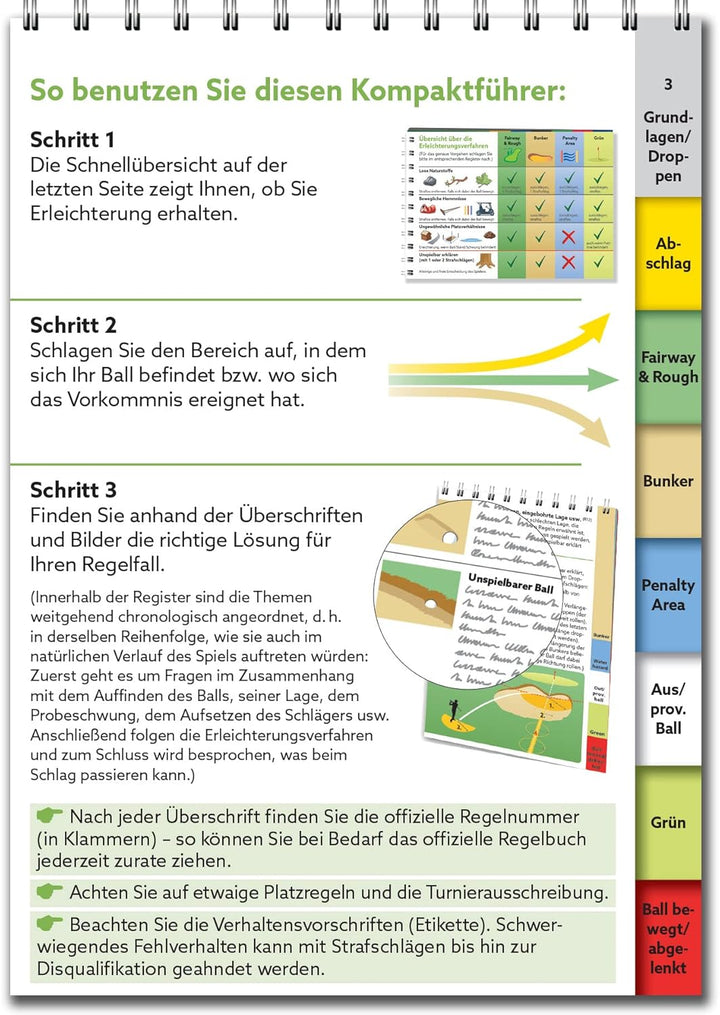Golfregeln kompakt 2023-2026: Der praktische Regelführer zur Verwendung auf dem Platz, Spiralbindung