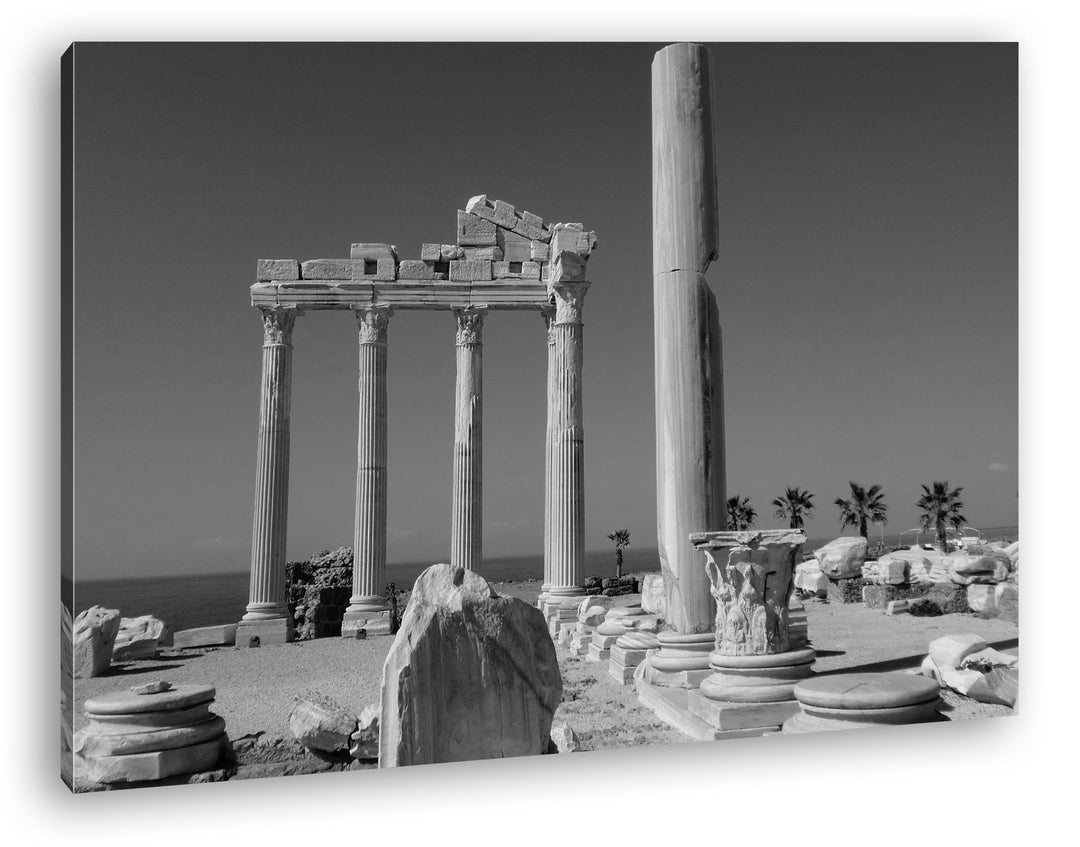 deyoli antikes Tempel Bauwerk in Türkei Effekt: Schwarz/Weiss im Format: 60x40 als Leinwandbild, Mot