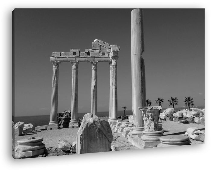 deyoli antikes Tempel Bauwerk in Türkei Effekt: Schwarz/Weiss im Format: 60x40 als Leinwandbild, Mot