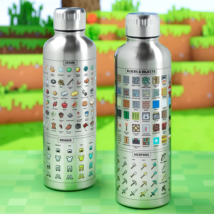 Minecraft Metall-Trinkflasche - Offiziell lizenziert, auslaufsicher, für heisse &amp; kalte Getränke, mi
