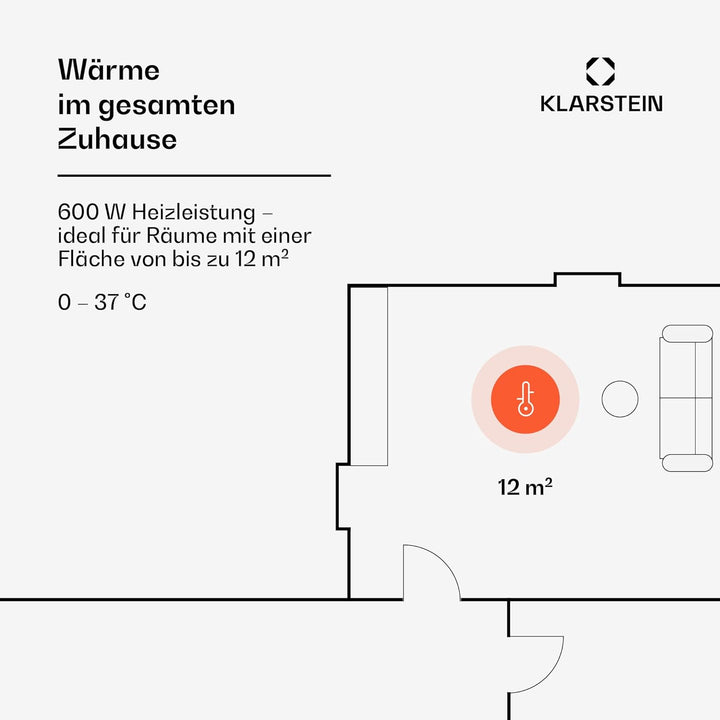 Klarstein Infrarotheizung mit Thermostat, 600W Elektroheizung, Bild-Infrarotheizung zur Wandmontage,