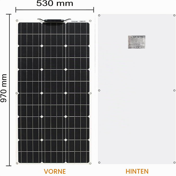 Aysolar 200W 12V Solarpanel Flexibel 2x100W Monokristalline Solarmodul für 12V/24V Batterien Wohnmob
