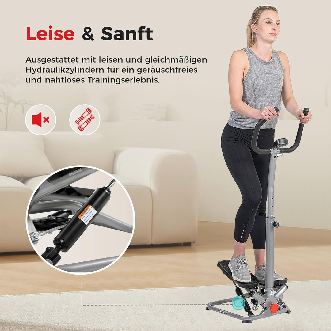 Sunny Health &amp; Fitness Twist Stepper für zuhause, Low-Impact Übung Stepper für Ganzkörpertraining, O