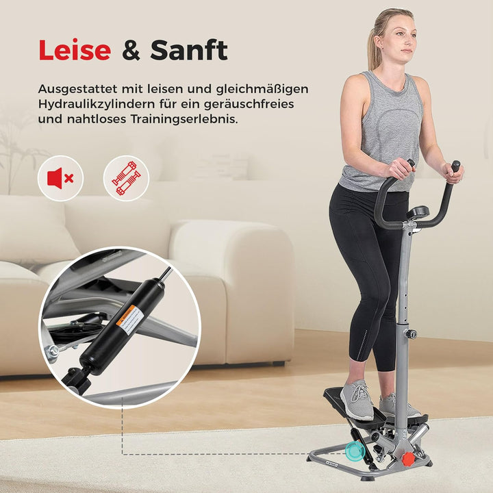 Sunny Health &amp; Fitness Twist Stepper für zuhause, Low-Impact Übung Stepper für Ganzkörpertraining, O