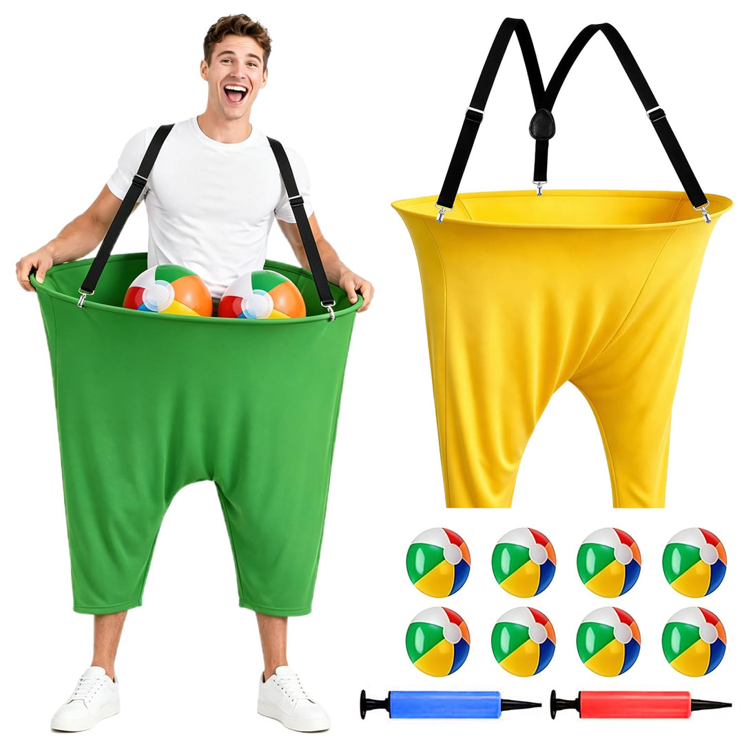 16 Stück Granny Pants Gartenspiel mit 8 Hüpfbällen und 2 Ballonpumpe