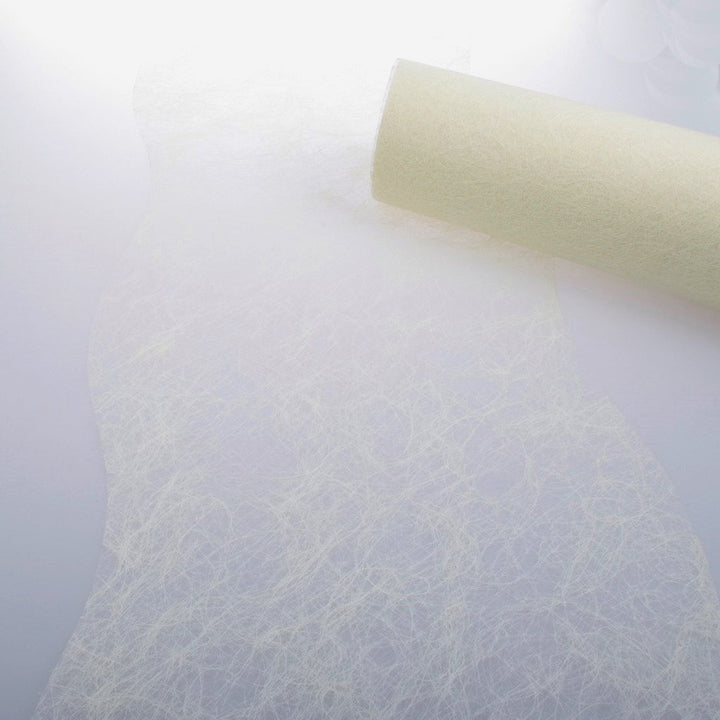 Deko AS GmbH Sizoflor Tischband Wellenschnitt Creme ca. 25 cm Rolle 25 Meter 60W 012-R 25cm Breite W