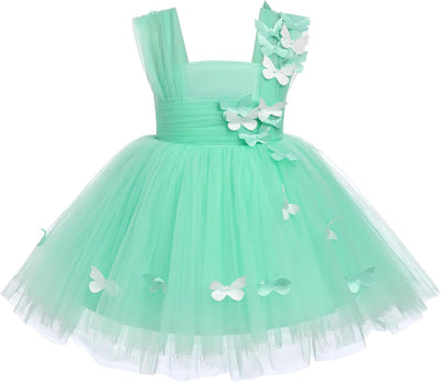 FYMNSI Baby Mädchen Prinzessin Kleid Blumenmädchenkleid Taufkleid Kleinkinder Schmetterling Festlich