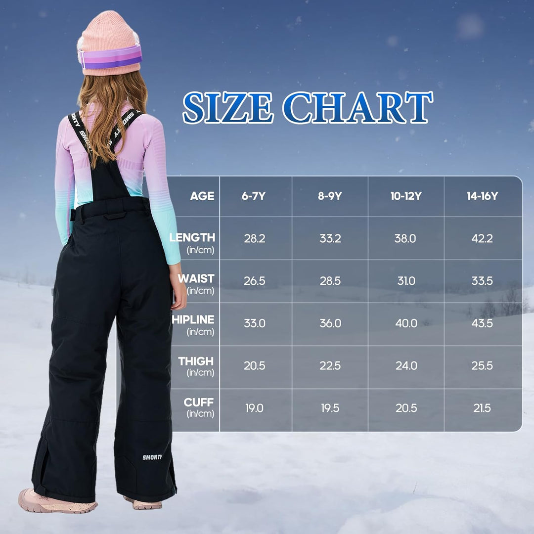 Skihose für Kinder Mädchen Winter Wasserdicht Winddicht Warme Snowboard-Rückenhose Standard 116-122