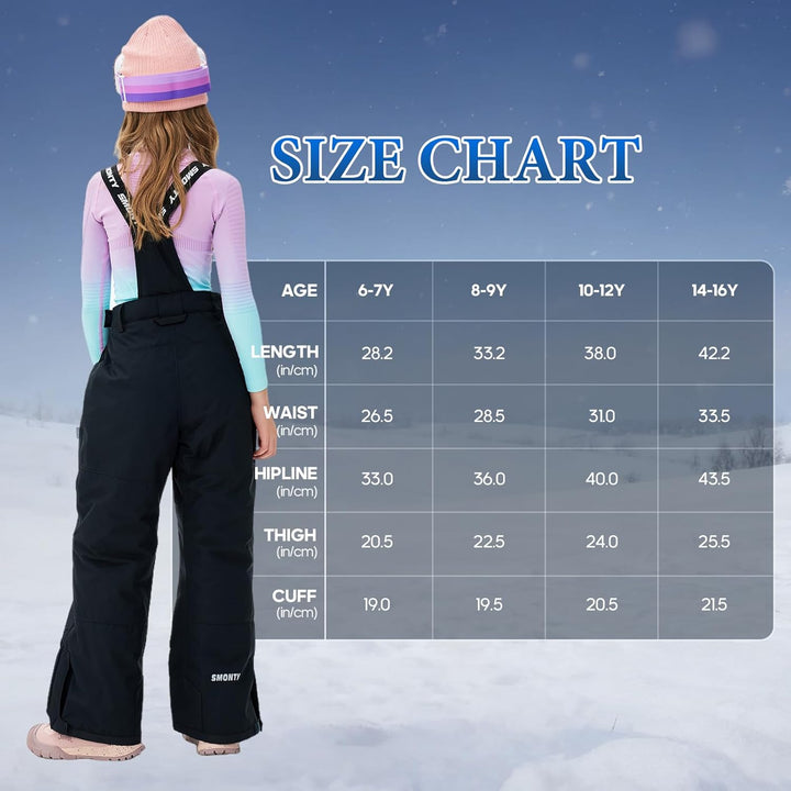 Skihose für Kinder Mädchen Winter Wasserdicht Winddicht Warme Snowboard-Rückenhose Standard 116-122