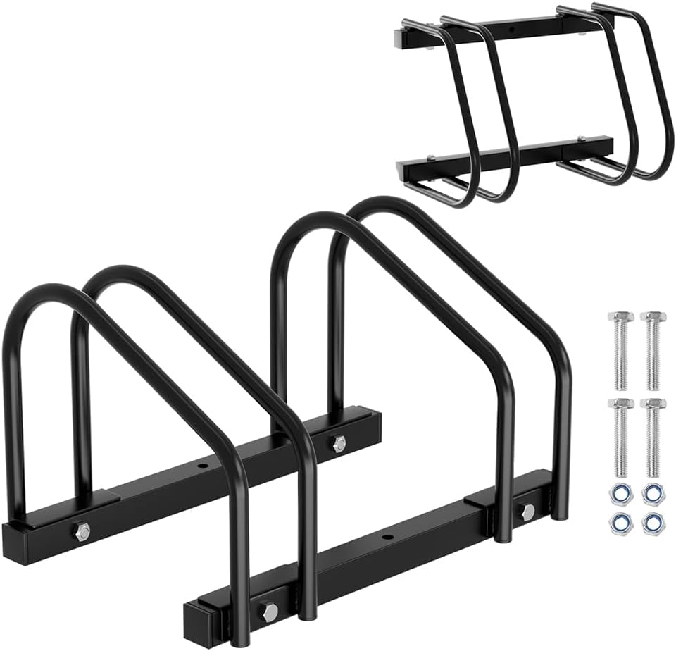 Yakimz Fahrradständer für 2 Fahrräder, 35-55 mm Reifenbreite Mehrfachständer Aufstellständer Radstän