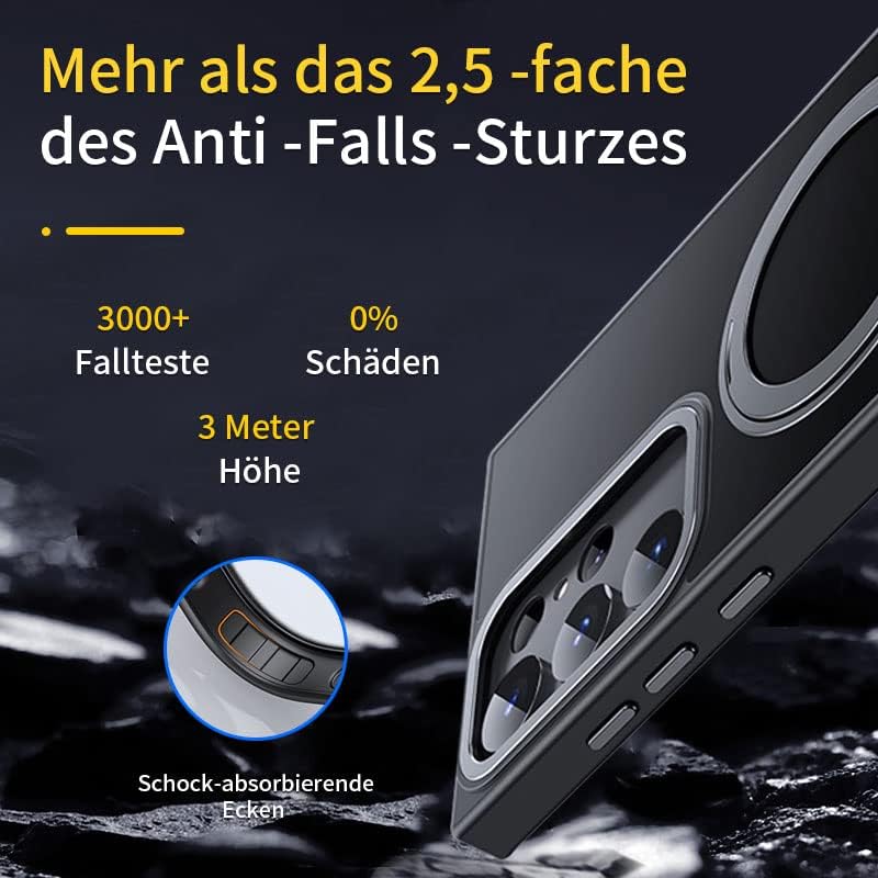 Hülle für Samsung Galaxy S23 Ultra 6.8" Handyhülle [Stark Magnetisch][Kompatibel mit MagSafe][360°Un