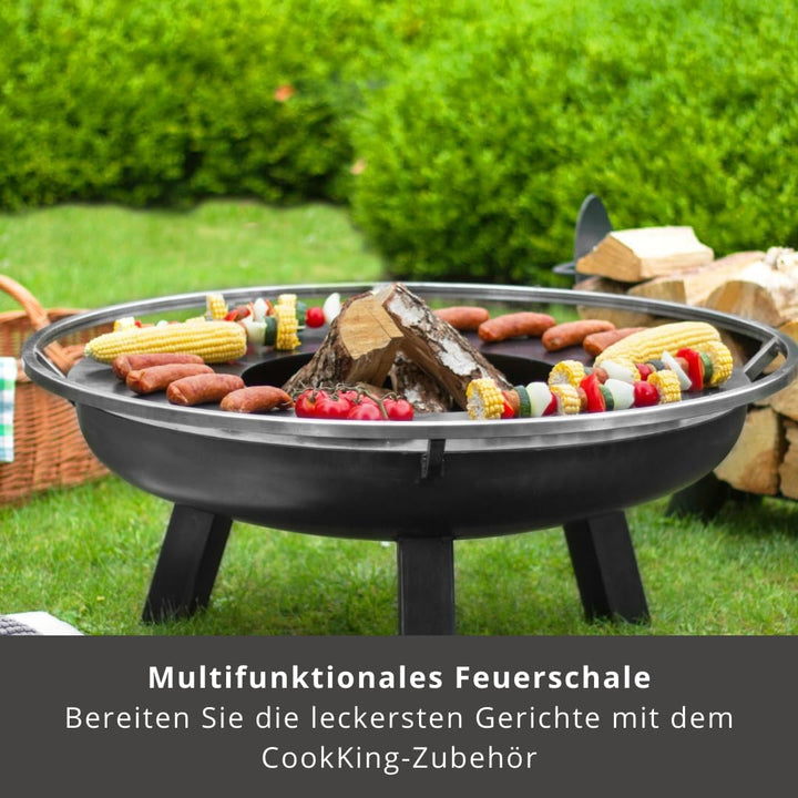 CookKing Porto Feuerschale 80 cm - BBQ Feuerschalen für den Garten - Feuerstelle Outdoor & Feuertonn