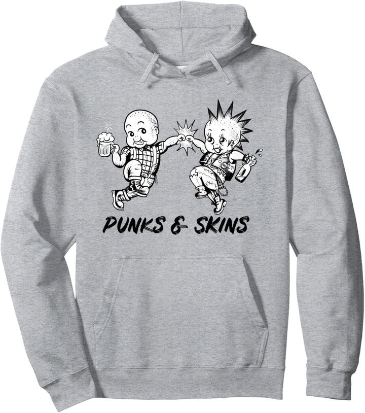 Punks and Skins United Crust Punk Clothing Trojan Skinhead Pullover Hoodie