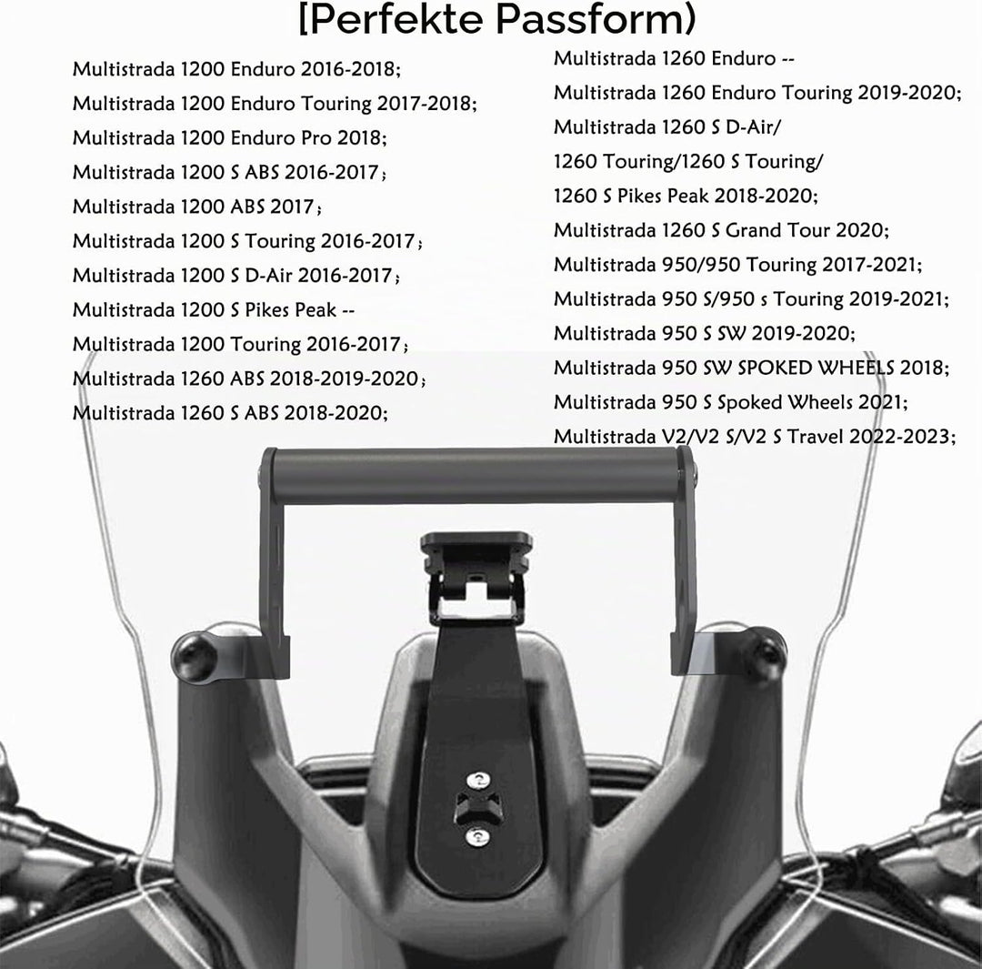 Navi Halterung für Motorrad Multistrada 1200/1260/950/V2 Frontlenker/Mittelhalter