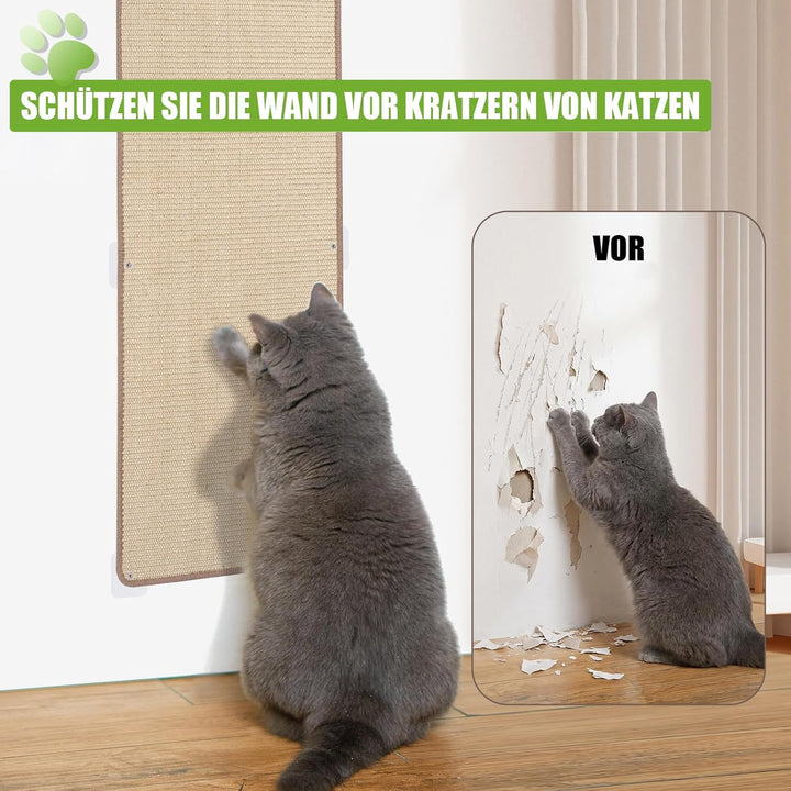 2 Stück Kratzmatte Katze 40x60CM Kratzbretter Natürliche Sisal Kratzmatte Katzenkratzmatte Kratzschu
