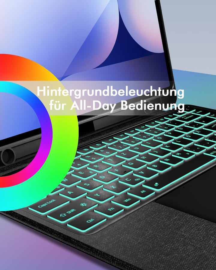 Doohoeek Tastatur mit Hülle für Samsung Galaxy Tab S10 Ultra 2024 14,6 Zoll, Tab S9 Ultra 2023, Tab