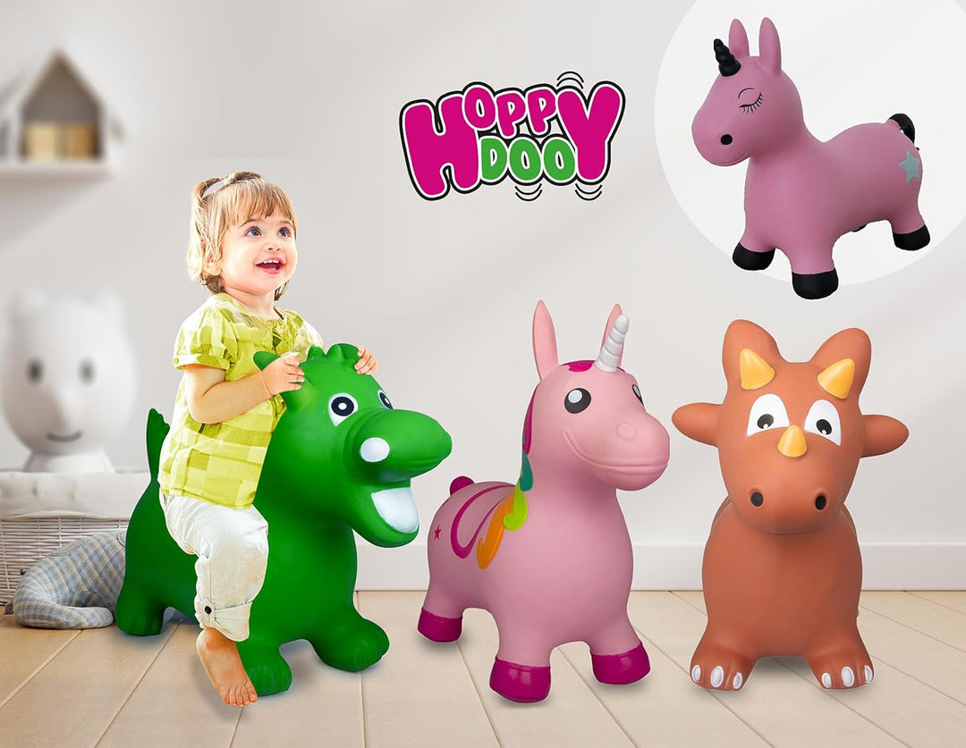JAMARA 460316 Hüpftier Einhorn HoppyDoo - Spielzeug für Kinder, Hüpfspielzeug Baby Indoor/Outdoor, G