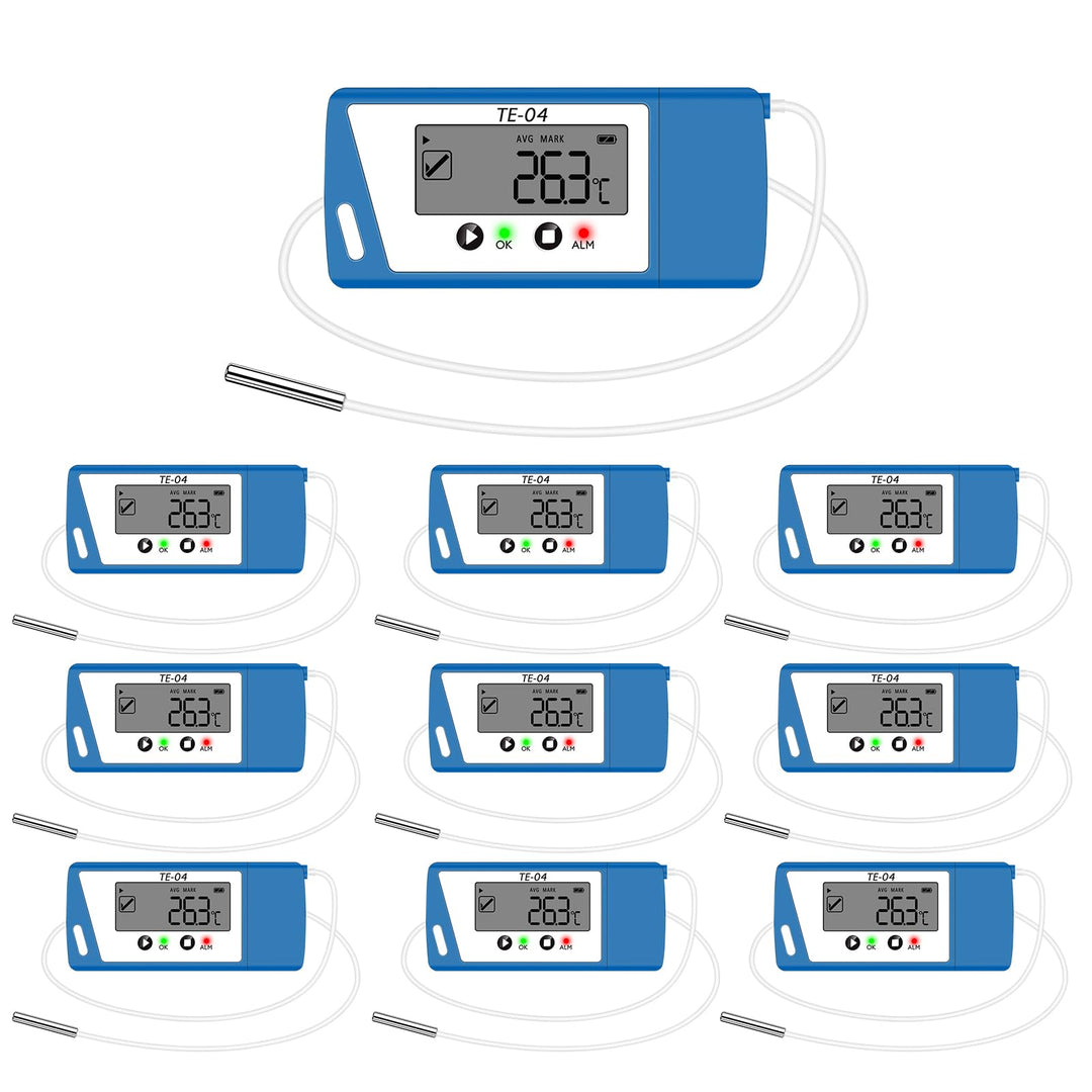 ThermElc Temperaturdatenlogger, Temperaturlogger mit externem Sensor, PDF & EXCEL Bericht, USB Daten