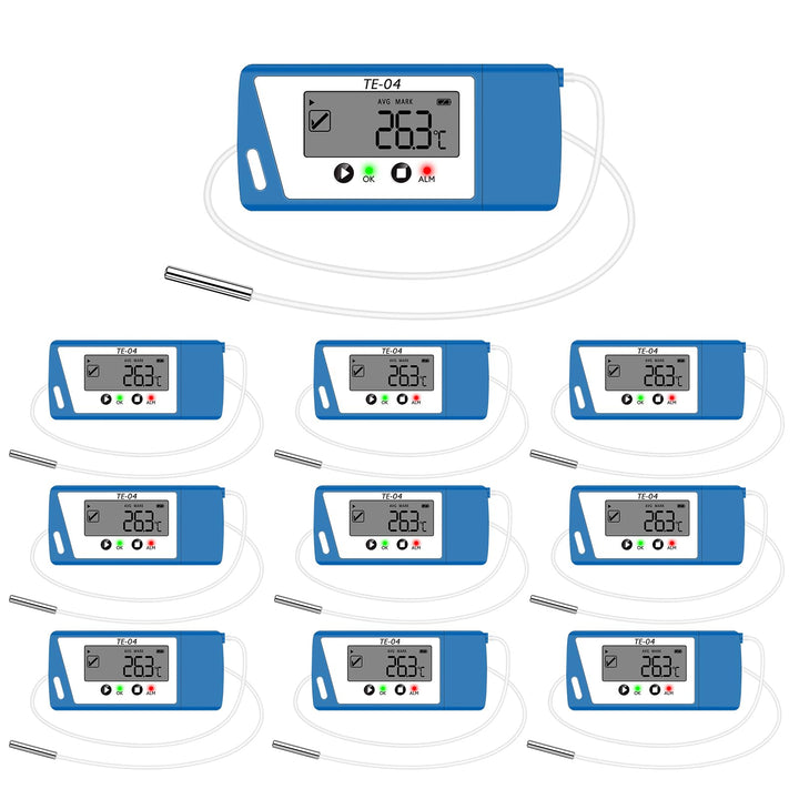 ThermElc Temperaturdatenlogger, Temperaturlogger mit externem Sensor, PDF & EXCEL Bericht, USB Daten