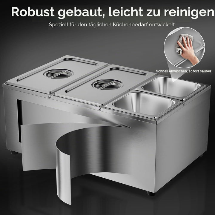 TAIMIKO Elektrisches Badezimmer, Edelstahl, 220 V, professionelle Speisew?rmer, Bain Marie mit 6 F?C