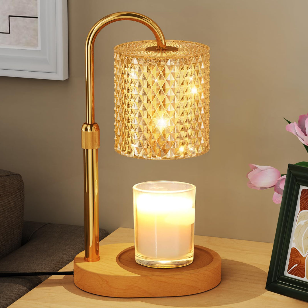 Kerzenwärmer, Lampe mit Timer, Dimmer, höhenverstellbar, elektrischer Kerzenwachswärmer für Glas, Ke