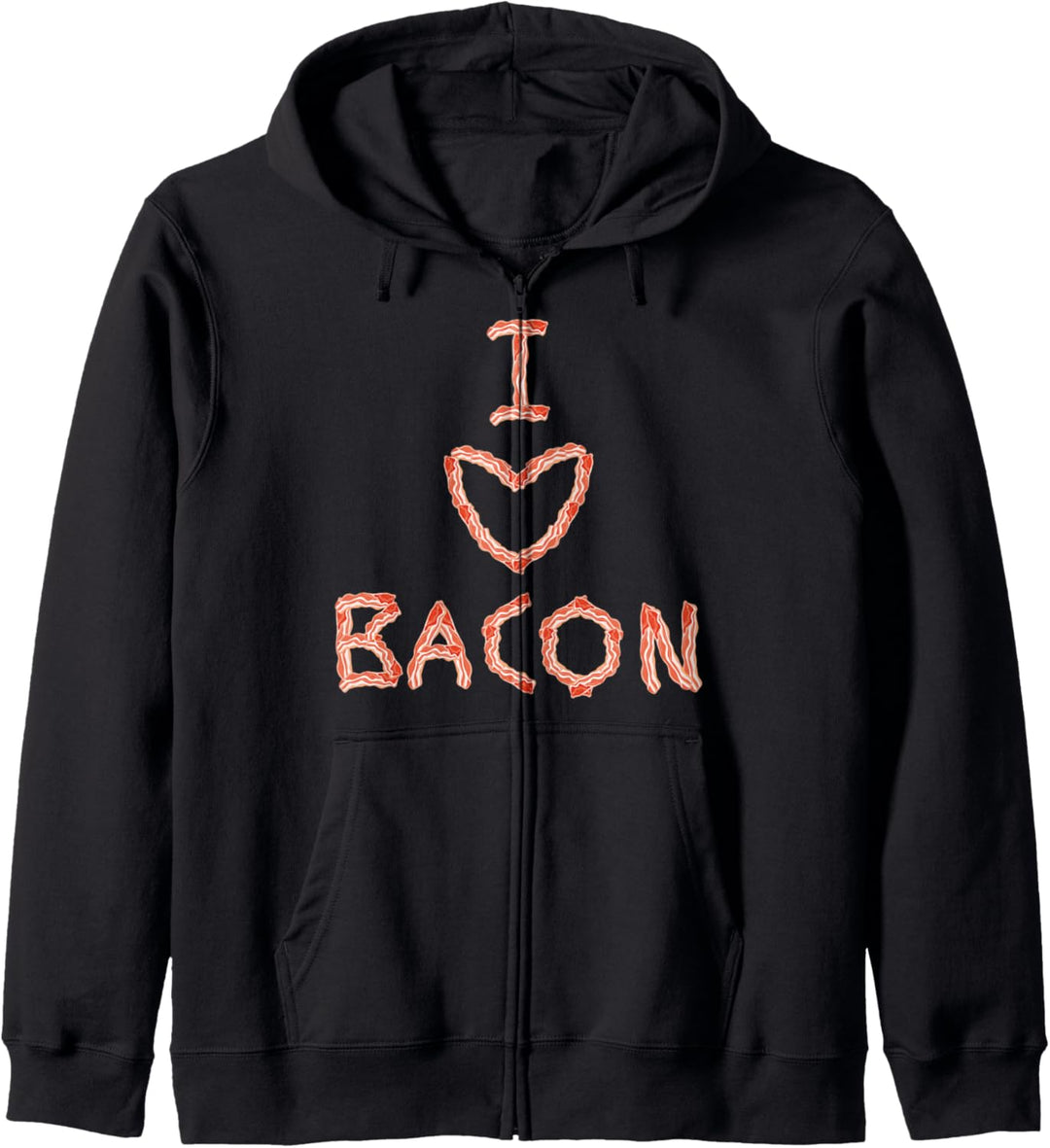 I love bacon bacon font Kapuzenjacke