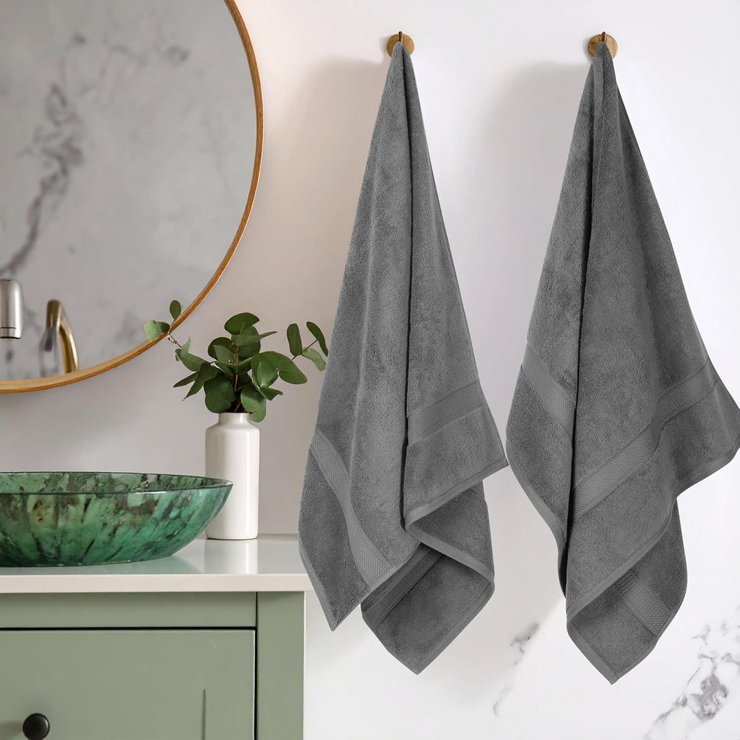 SUPERIOR Ägyptische Baumwolle Handtuch-Set, Dunkelgrau, 2PC Bath, 2, Dunkelgrau