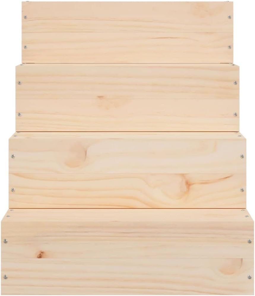 vidaXL Haustiertreppe, Hundetreppe mit Holzrahmen, Katzentreppe mit 3 Stufen, Aufstiegshilfe Treppe