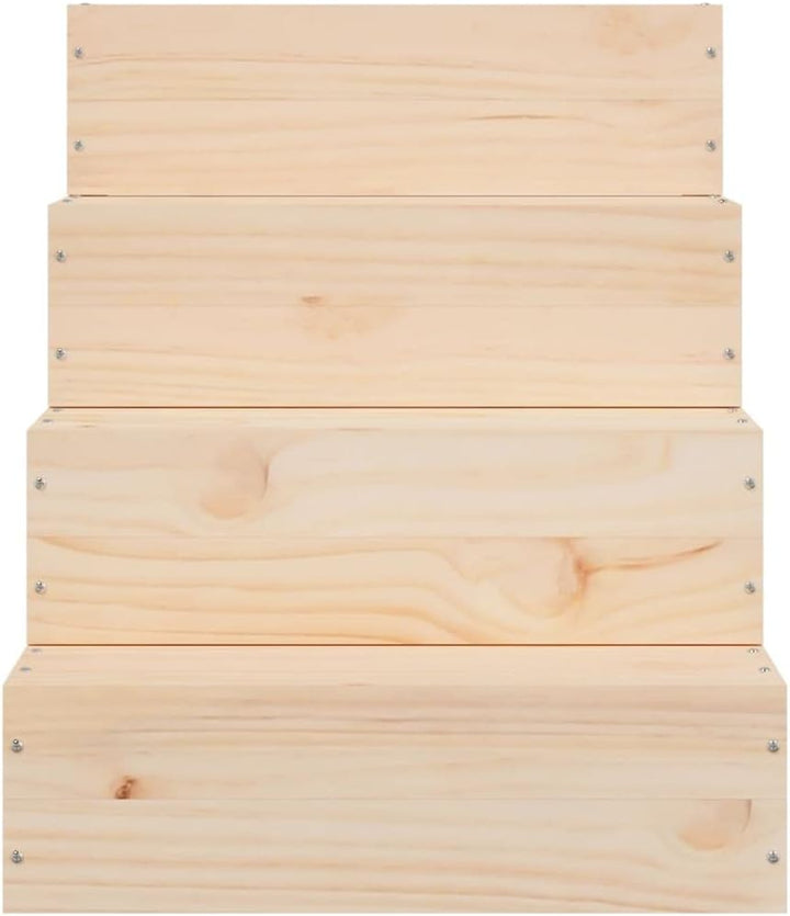vidaXL Haustiertreppe, Hundetreppe mit Holzrahmen, Katzentreppe mit 3 Stufen, Aufstiegshilfe Treppe
