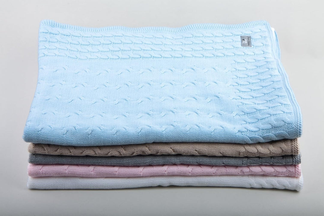 Baby's Only 141019 Babydecke Strickdecke Frottee 95 x 70 cm, Weiss Weiss, Weiss