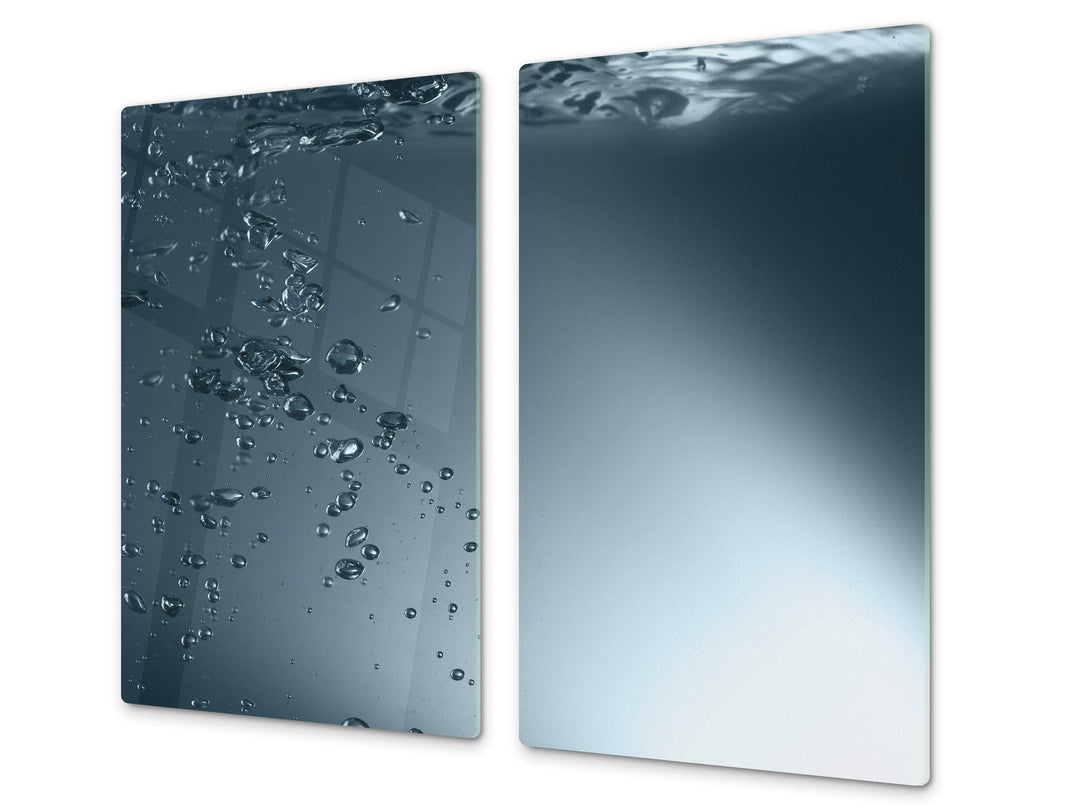 Küchenbrett aus Hartglas und Induktionskochplattenabdeckung – Schneideplatten SINGLE mit 60 x 52 cm