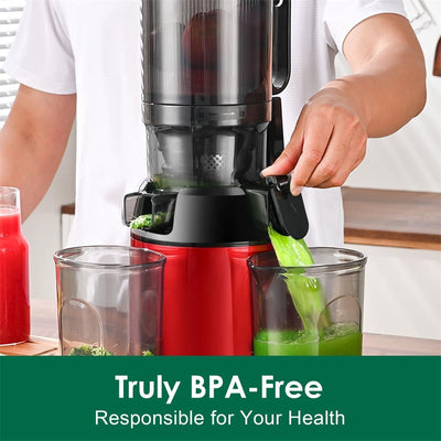 Fretta Entsafter Slow Juicer mit 135mm Öffnung,Entsafter Gemüse und Obst,250W Mastizier-Entsafter mi